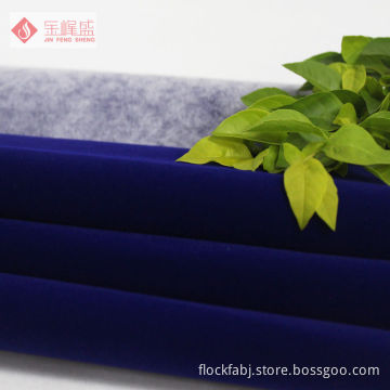 Dark Blue Velvet Flock Fabric Based On Non Woven Material For Package Upholstery